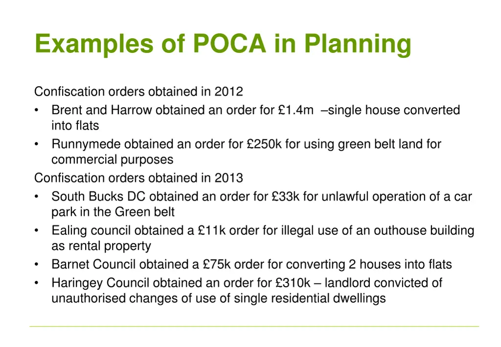 examples of poca in planning 1