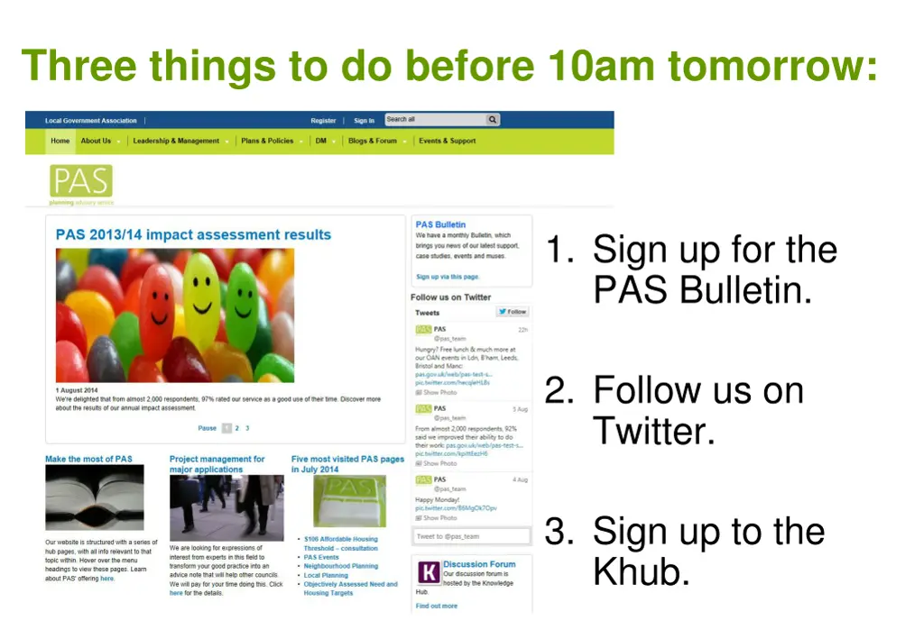 three things to do before 10am tomorrow