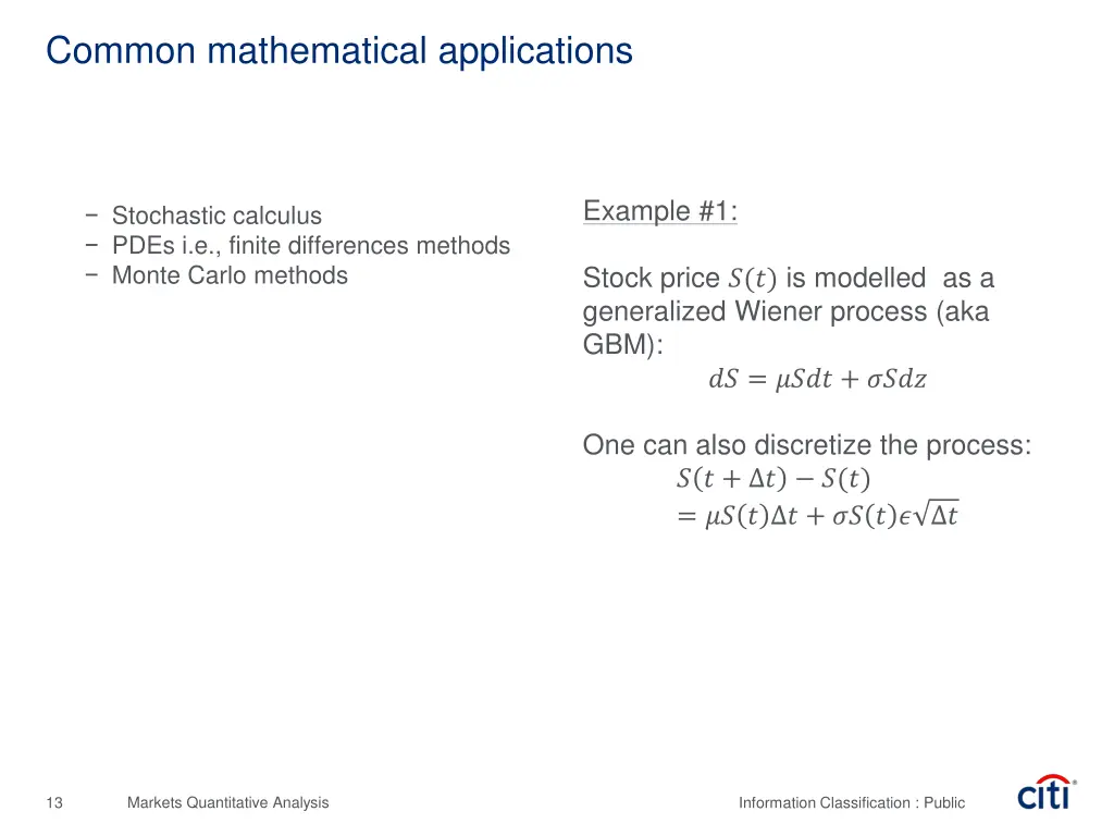 common mathematical applications