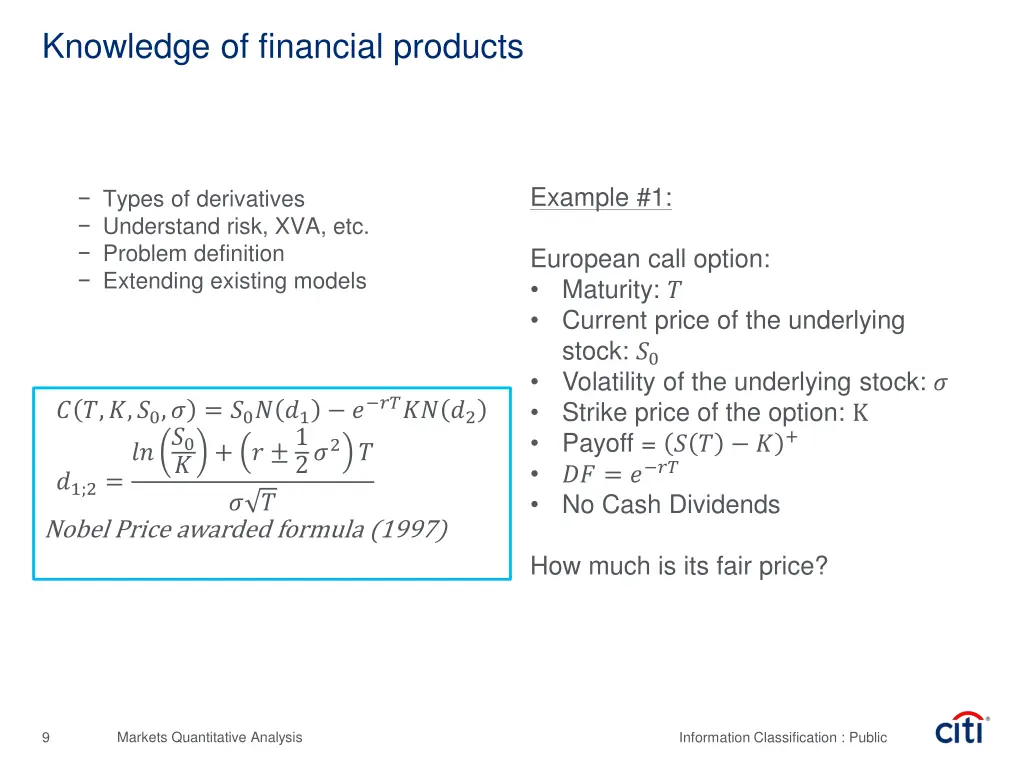 knowledge of financial products 1