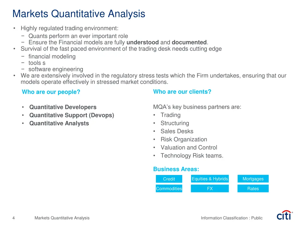 markets quantitative analysis