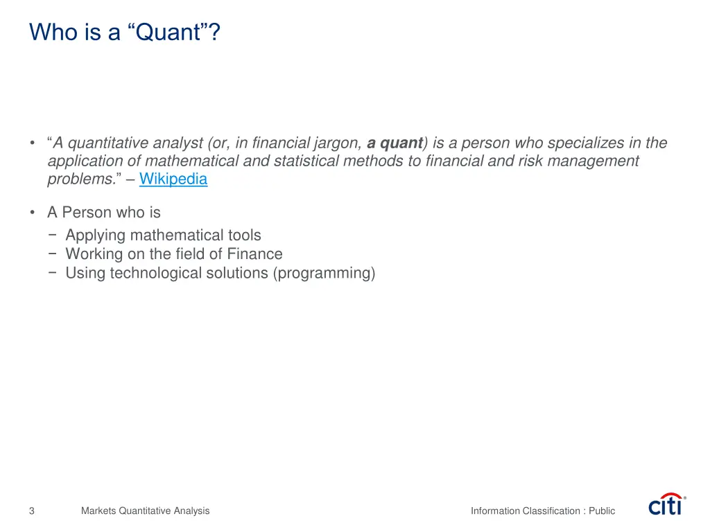 who is a quant