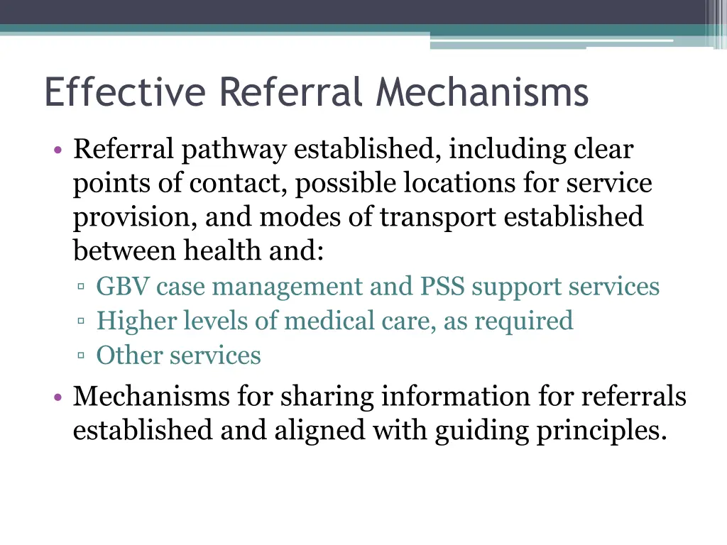 effective referral mechanisms