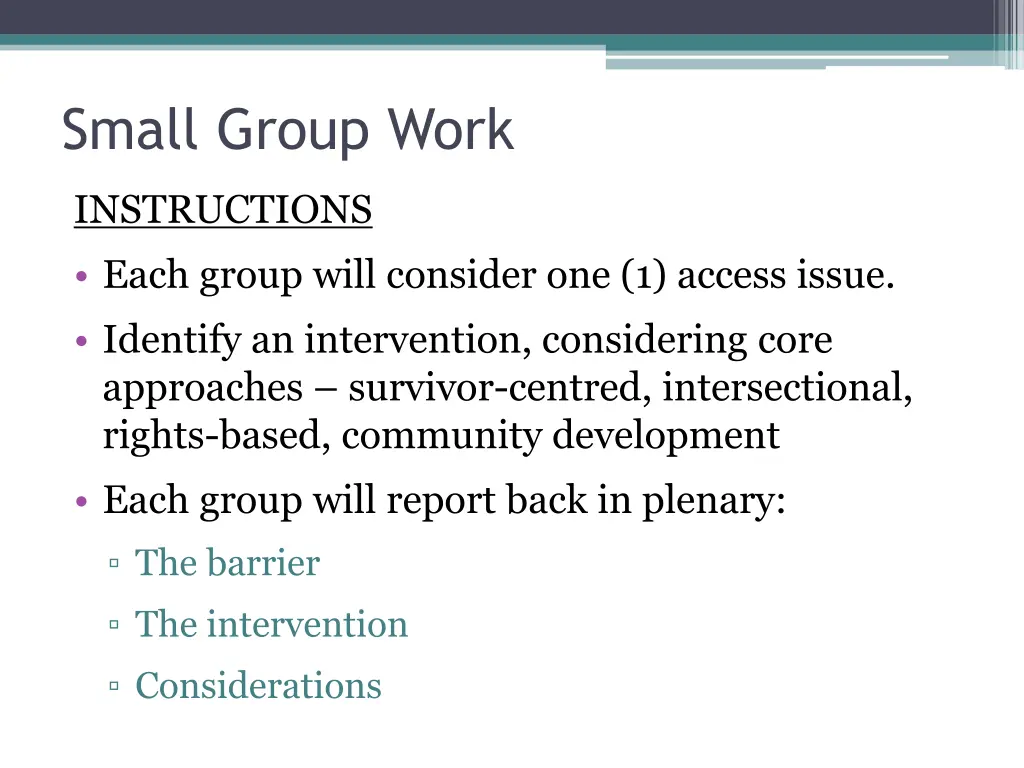 small group work 1