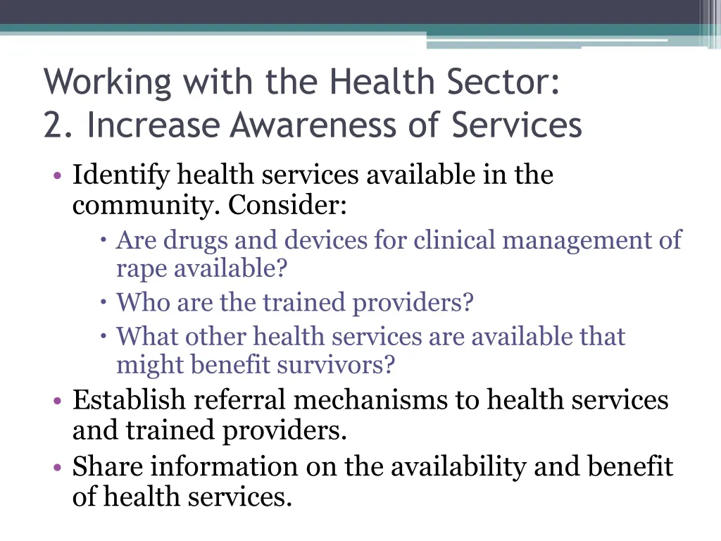 working with the health sector 2 increase