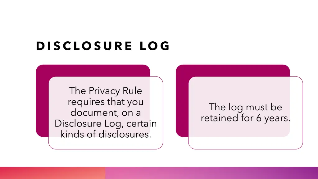 disclosure log