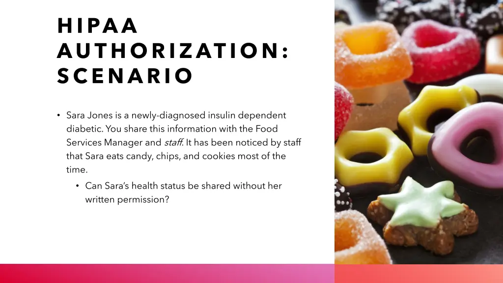 hipaa authorization scenario