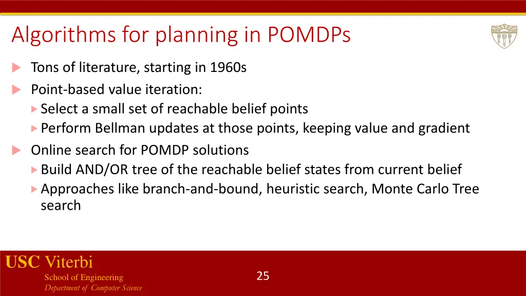 algorithms for planning in pomdps