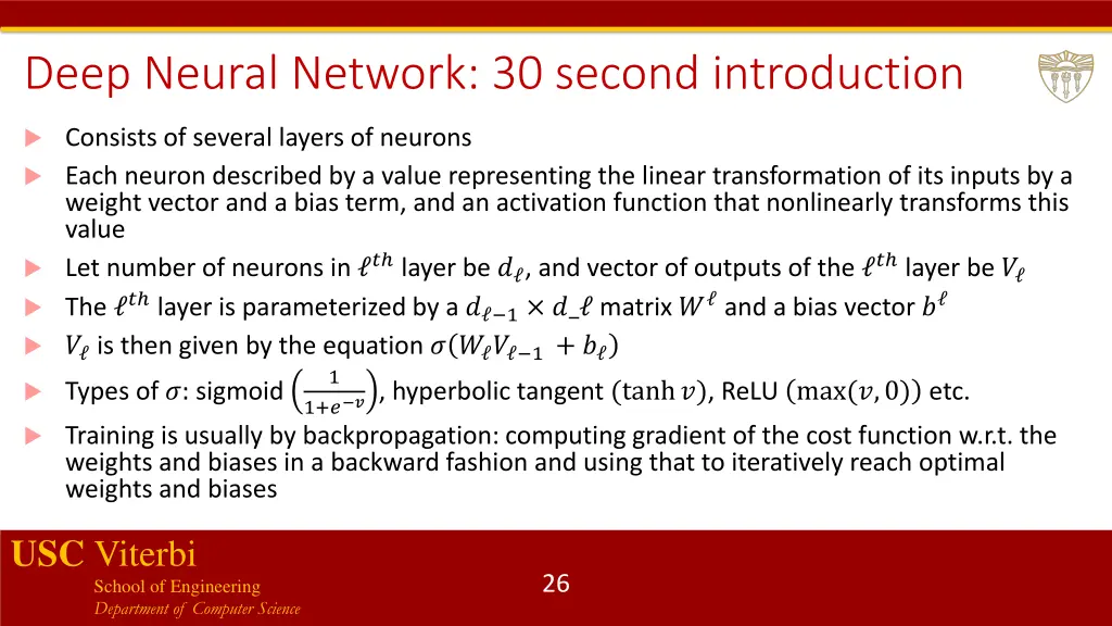 deep neural network 30 second introduction