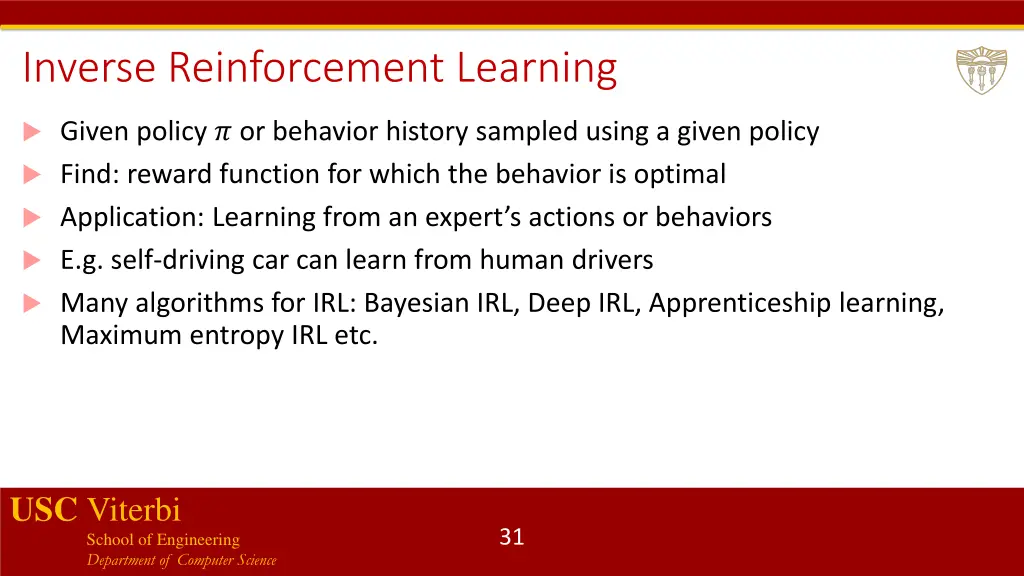 inverse reinforcement learning