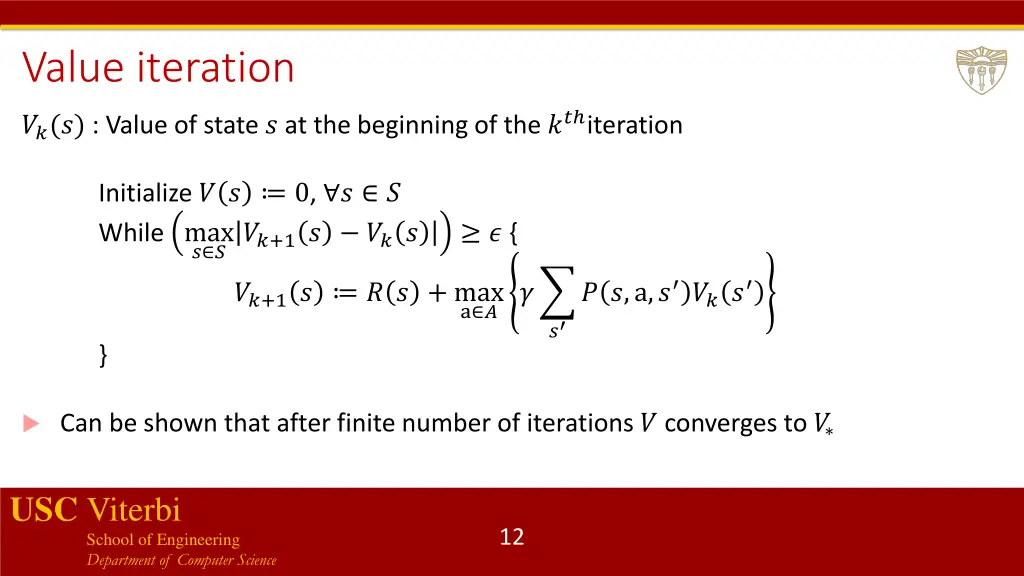 value iteration
