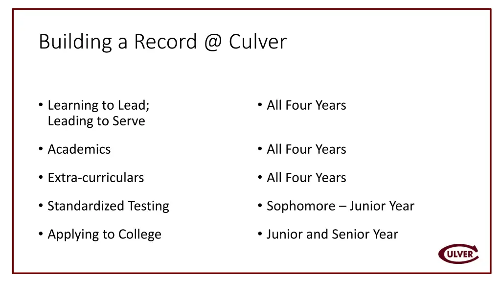 building a record @ culver