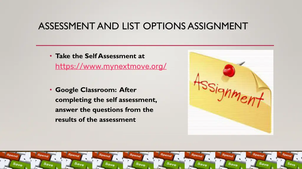 assessment and list options assignment