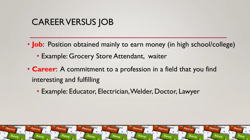 career versus job