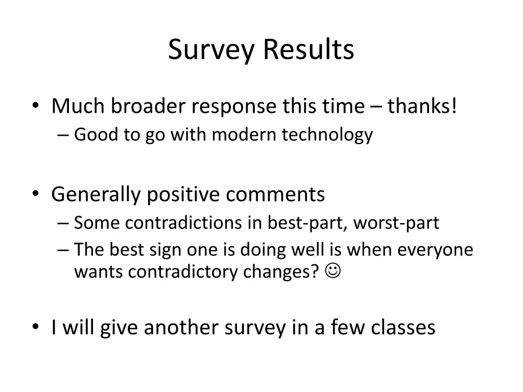 survey results