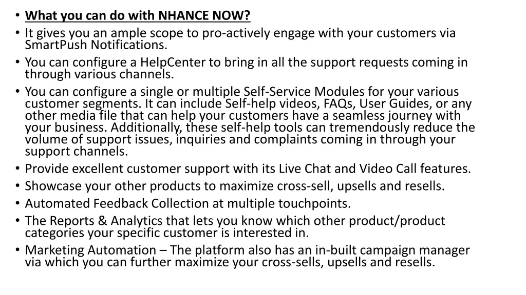 what you can do with nhance now it gives