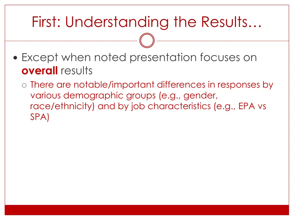 first understanding the results 1