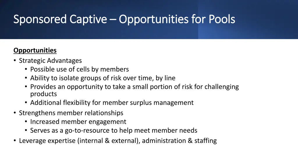 sponsored captive sponsored captive opportunities