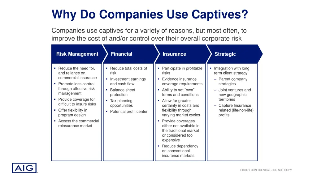 why do companies use captives