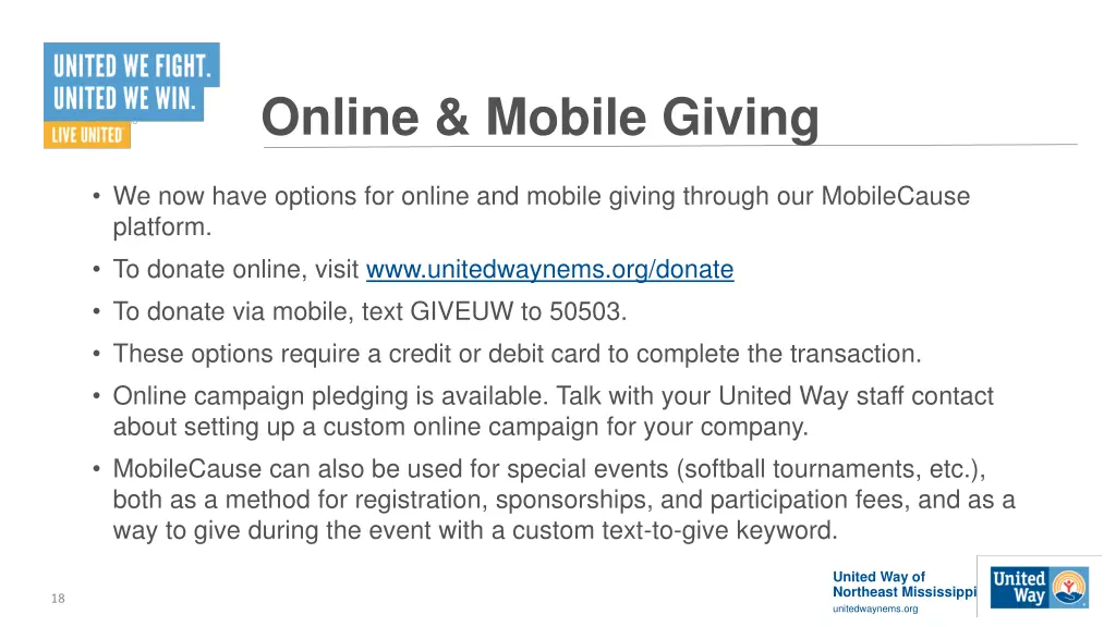 online mobile giving