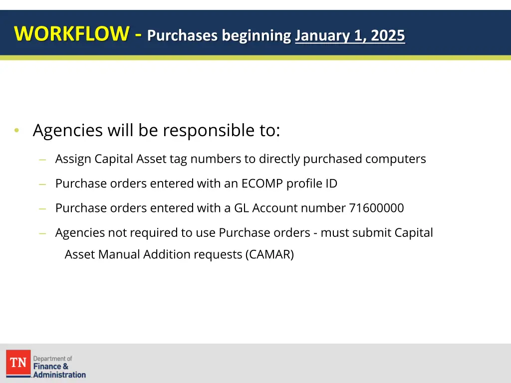 workflow purchases beginning january 1 2025