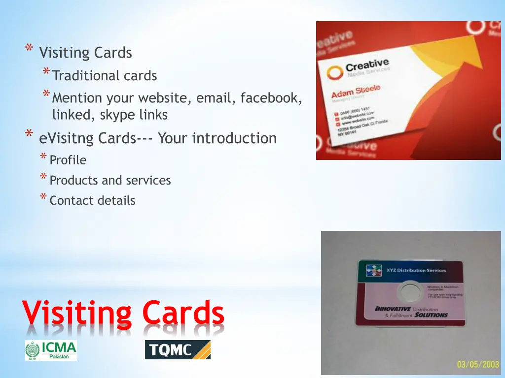 visiting cards traditional cards mention your