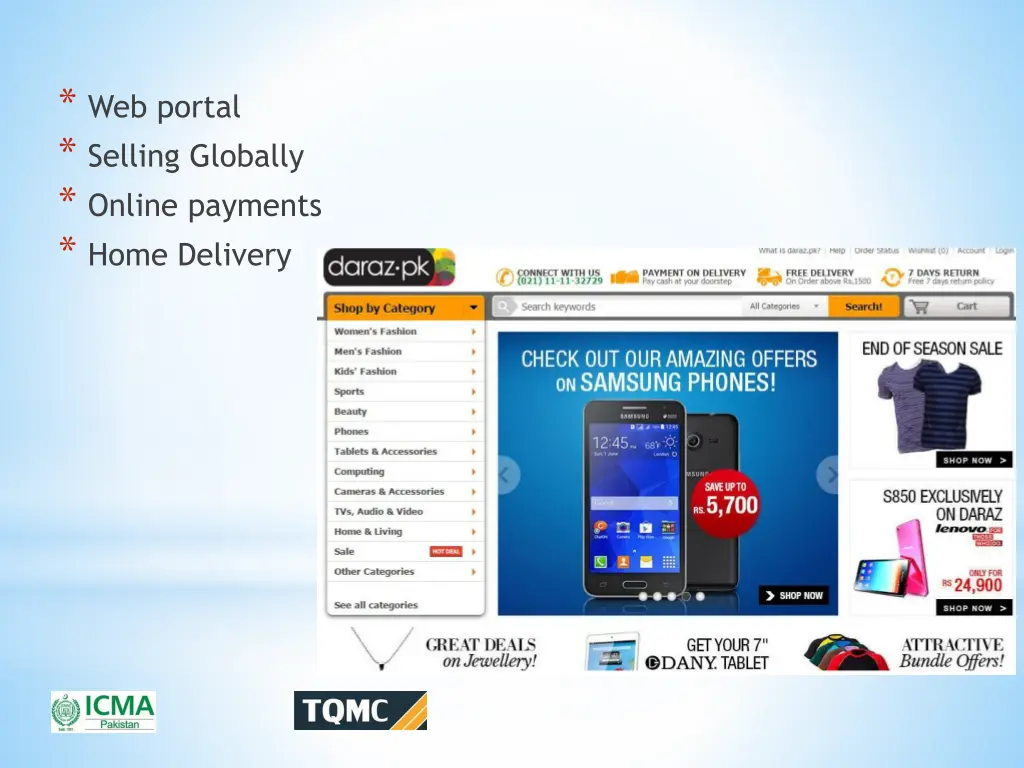 web portal selling globally online payments home