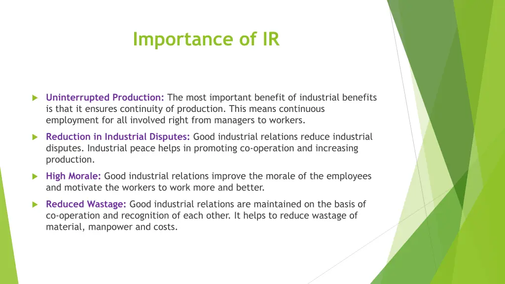 importance of ir