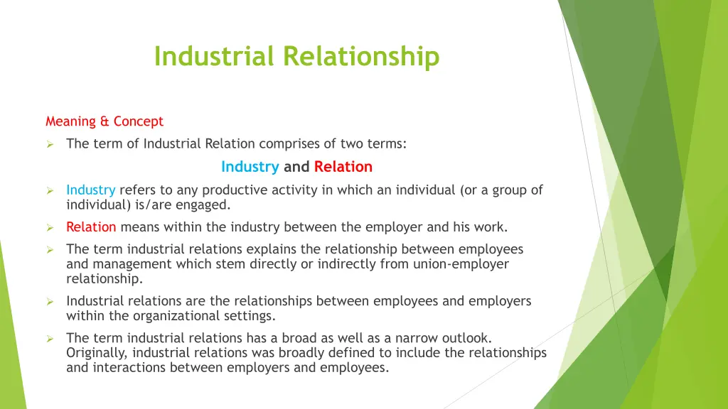 industrial relationship