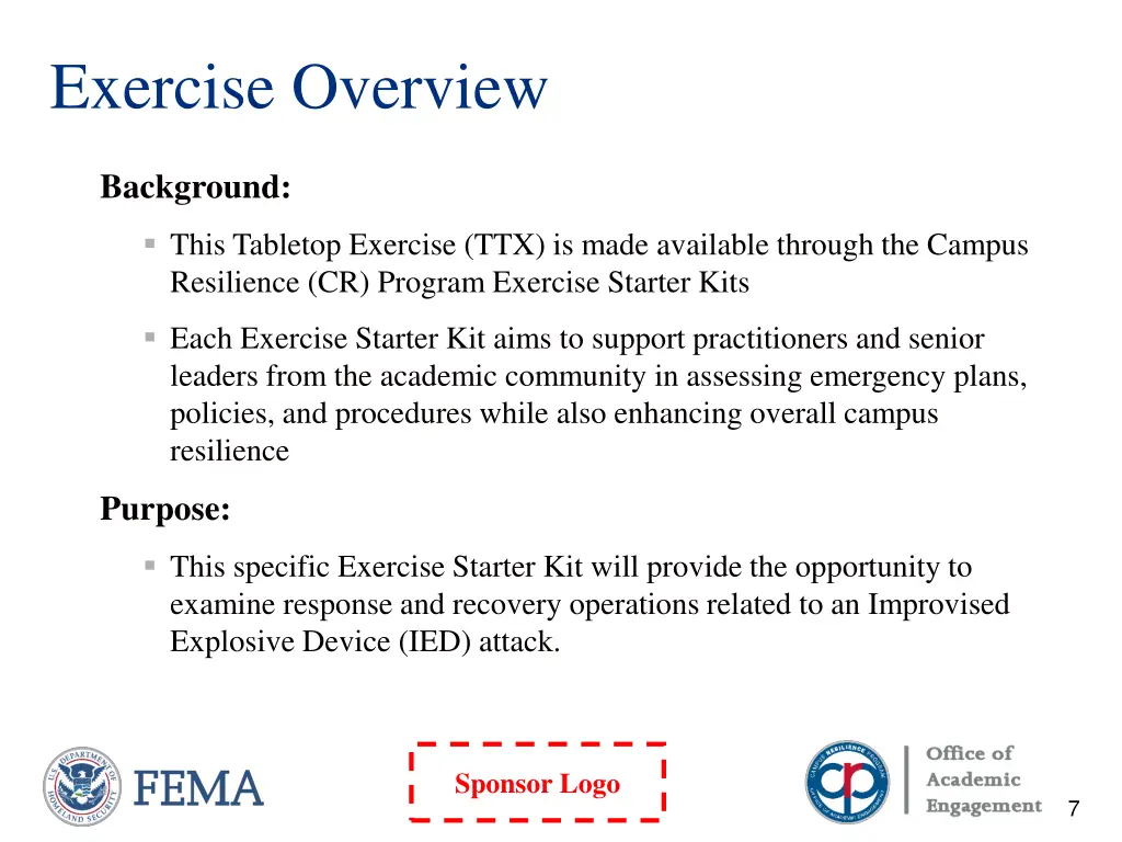exercise overview 1