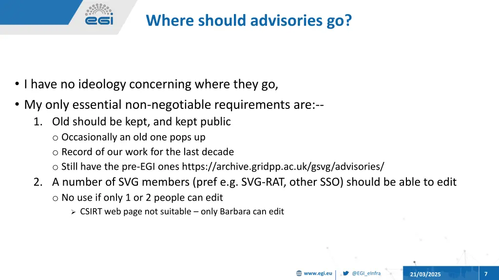 where should advisories go