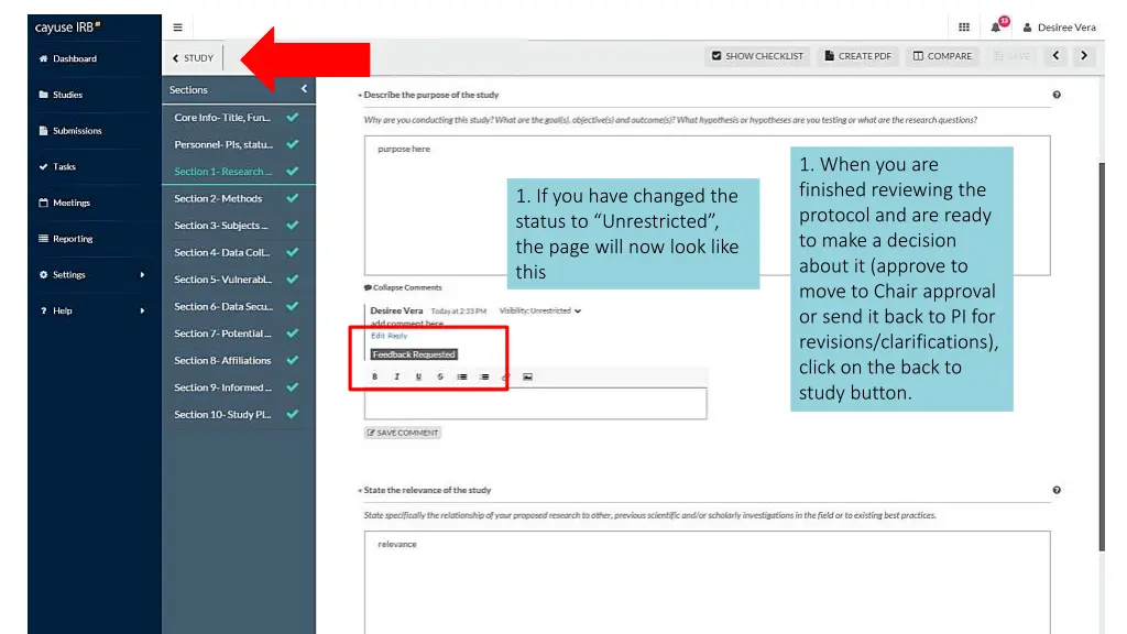 1 when you are finished reviewing the protocol