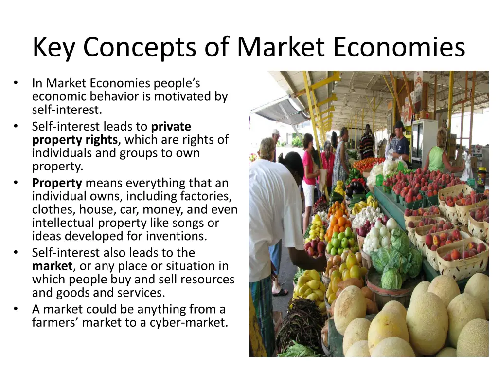 key concepts of market economies