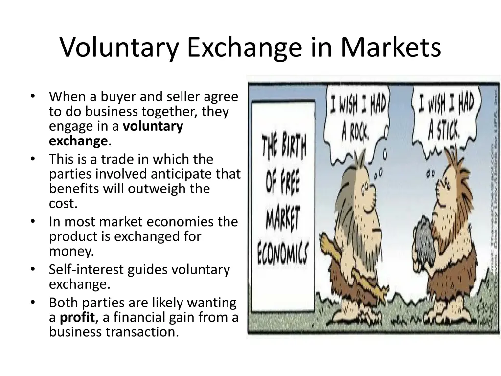 voluntary exchange in markets
