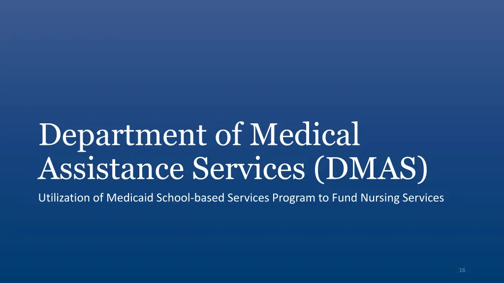 department of medical assistance services dmas