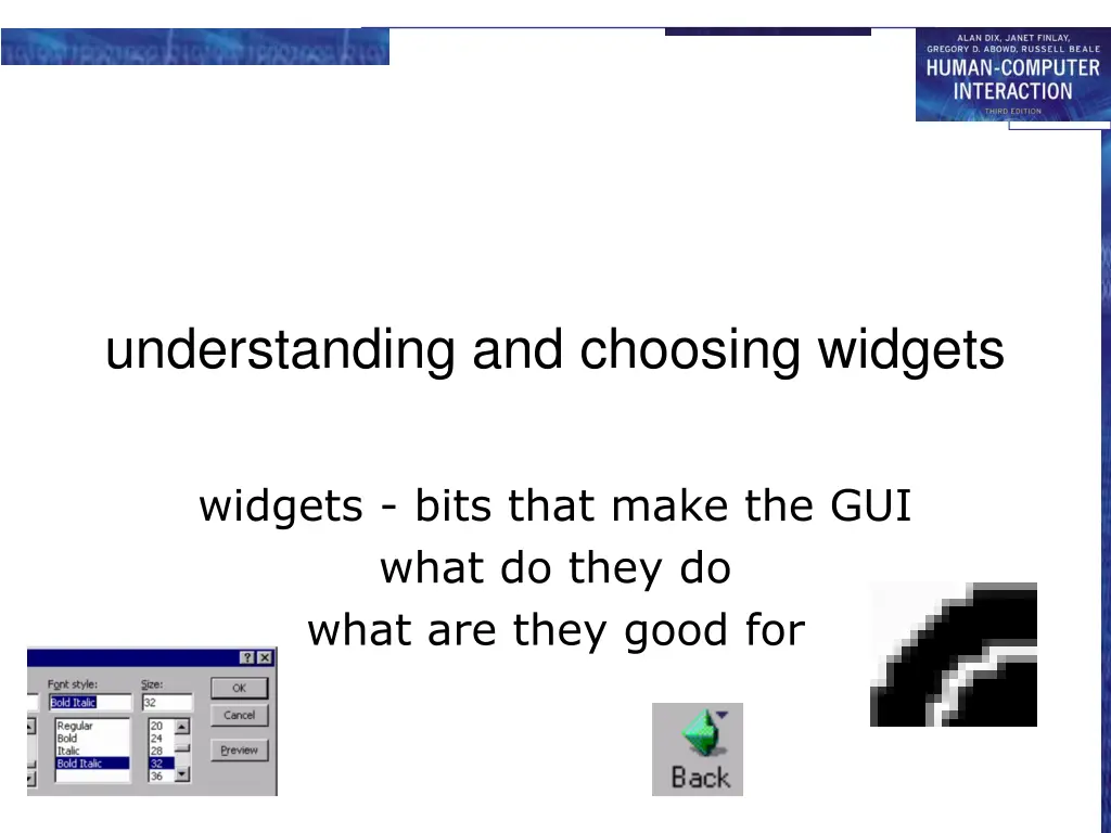 understanding and choosing widgets