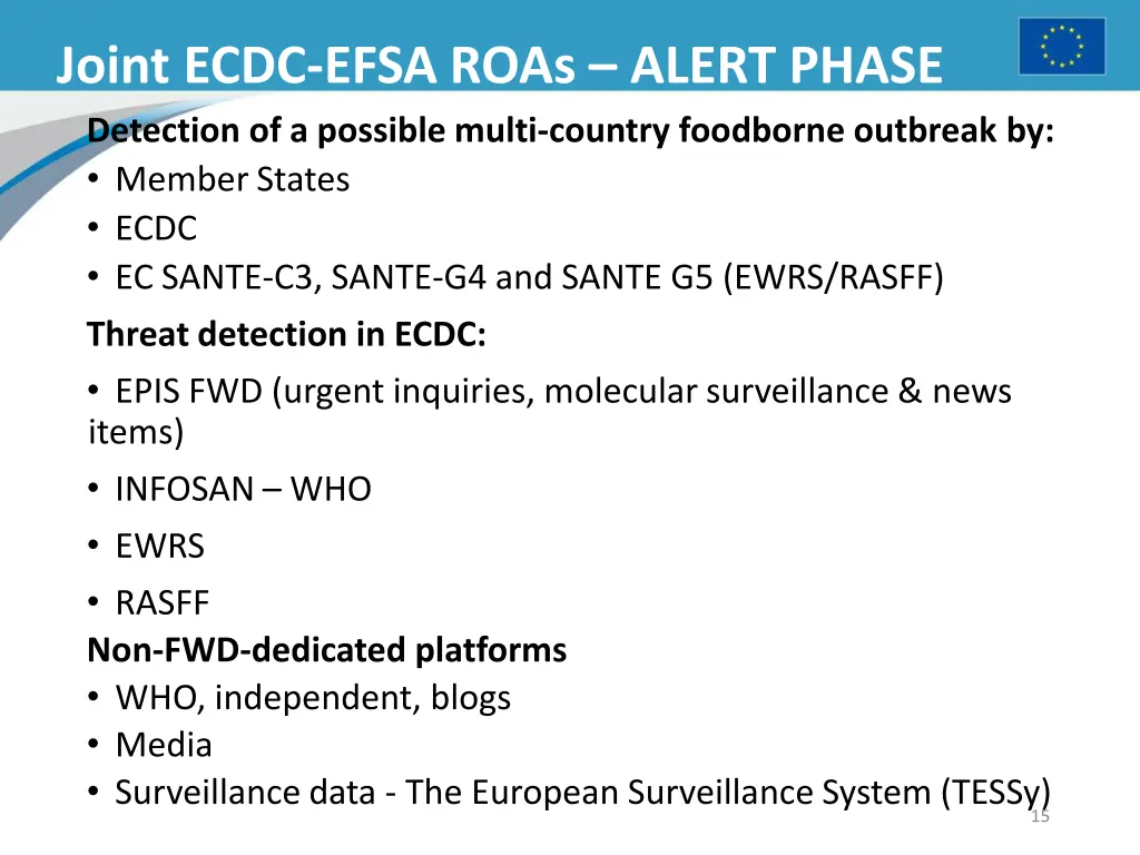 joint ecdc efsa roas alert phase detection