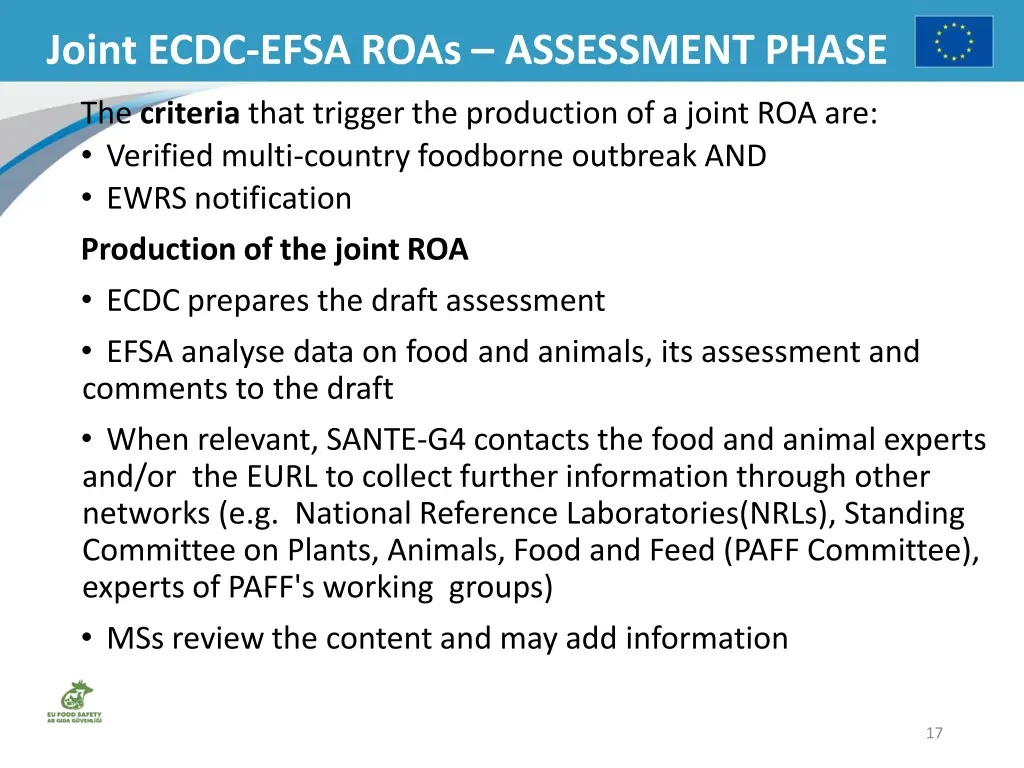 joint ecdc efsa roas assessment phase 1