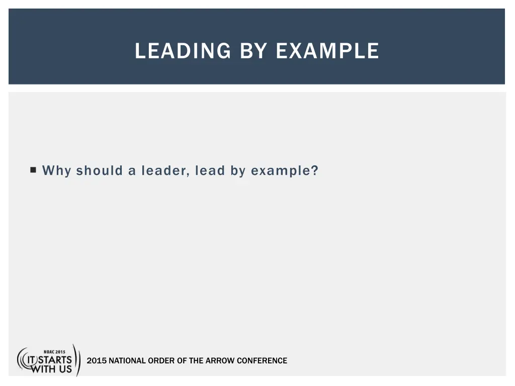 leading by example