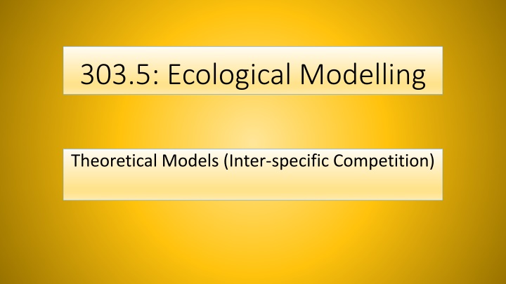 303 5 ecological modelling