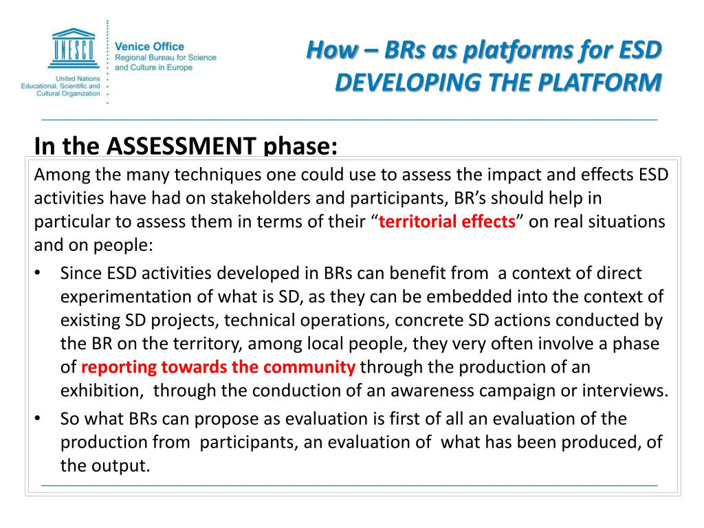 how brs as platforms for esd developing 10
