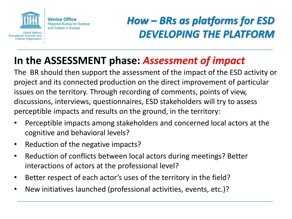 how brs as platforms for esd developing 12