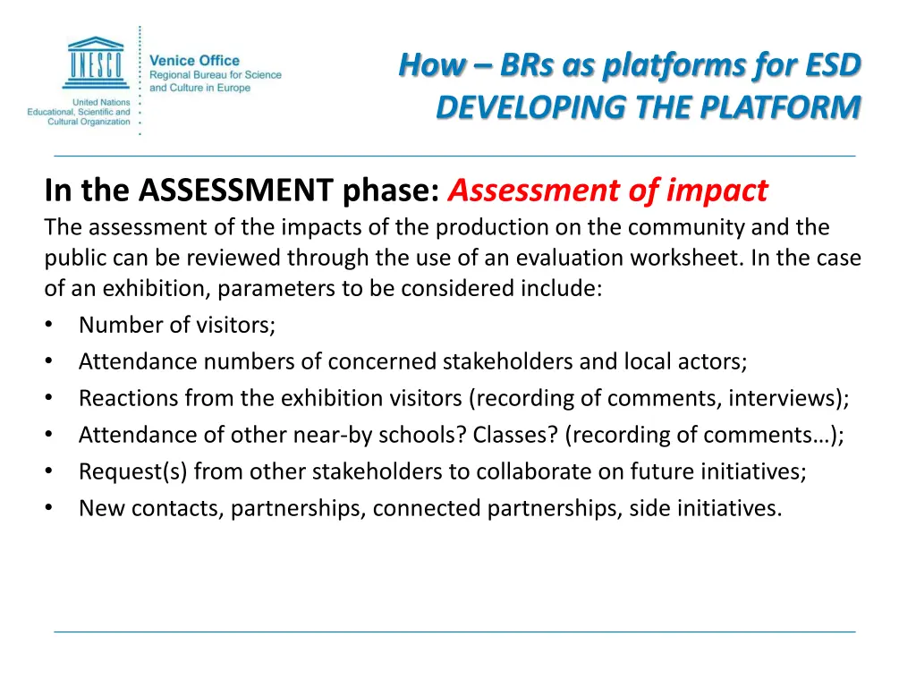 how brs as platforms for esd developing 13