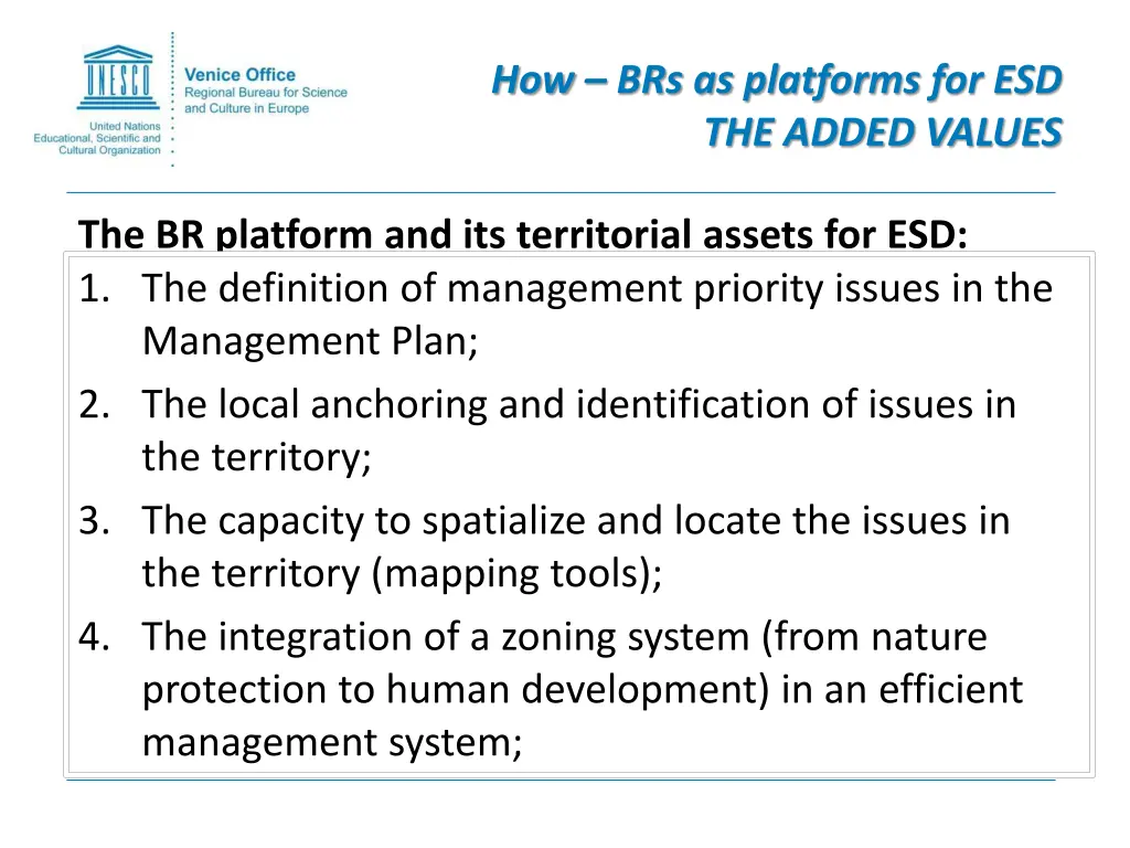 how brs as platforms for esd the added values 1