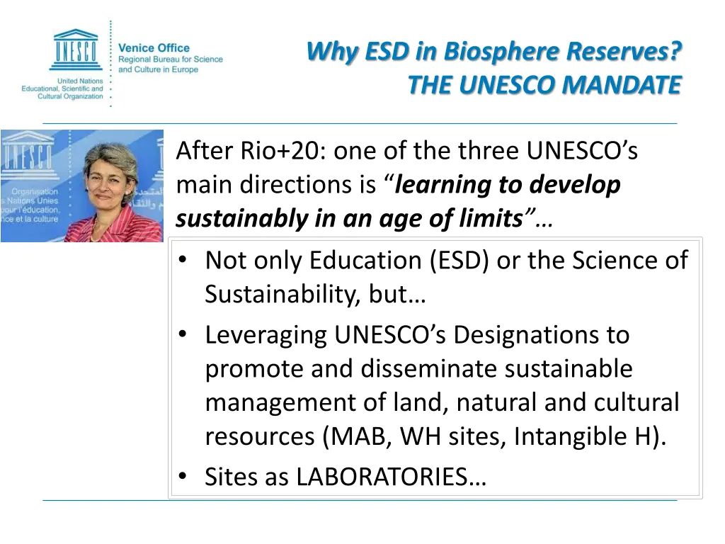 why esd in biosphere reserves the unesco mandate