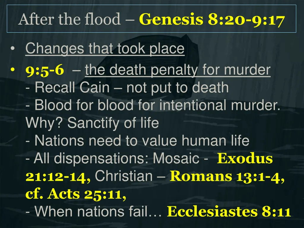 after the flood genesis 8 20 9 17 4