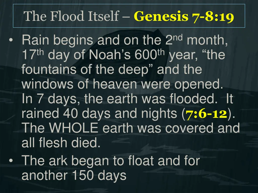 the flood itself genesis 7 8 19 1