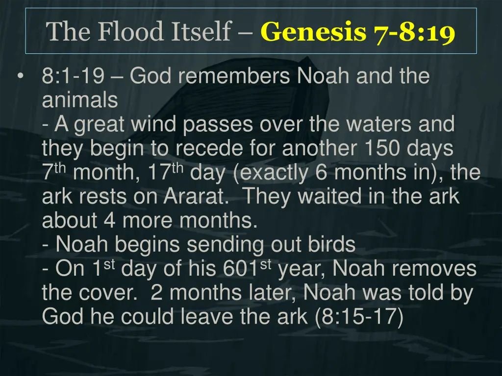 the flood itself genesis 7 8 19 2