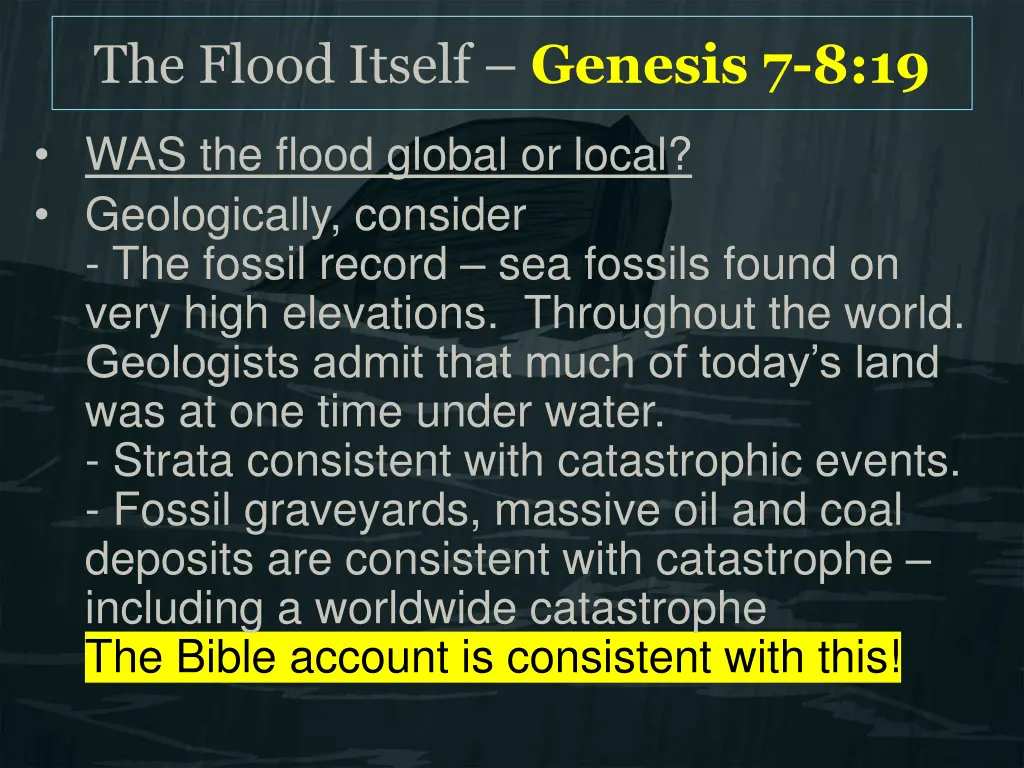 the flood itself genesis 7 8 19 4