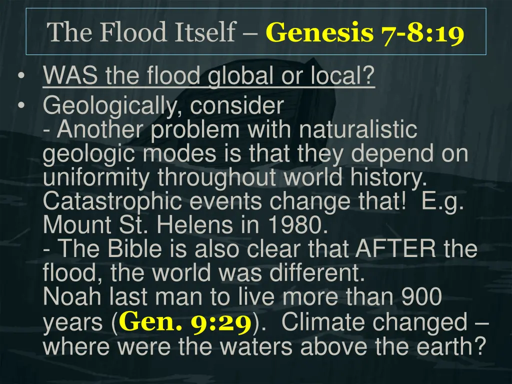 the flood itself genesis 7 8 19 5